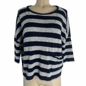 JACK BB DAKATO Striped Navy/Stone Gray Sweater S